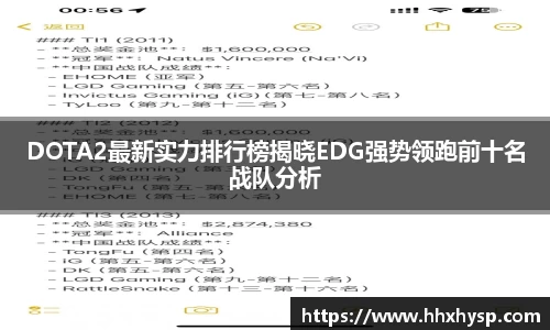 DOTA2最新实力排行榜揭晓EDG强势领跑前十名战队分析