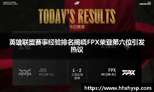 英雄联盟赛事经验排名揭晓FPX荣登第六位引发热议